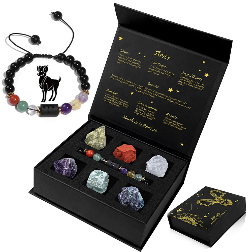 Celestial Balance: 12 Constellation Natural Stone Bracelet (Unisex)