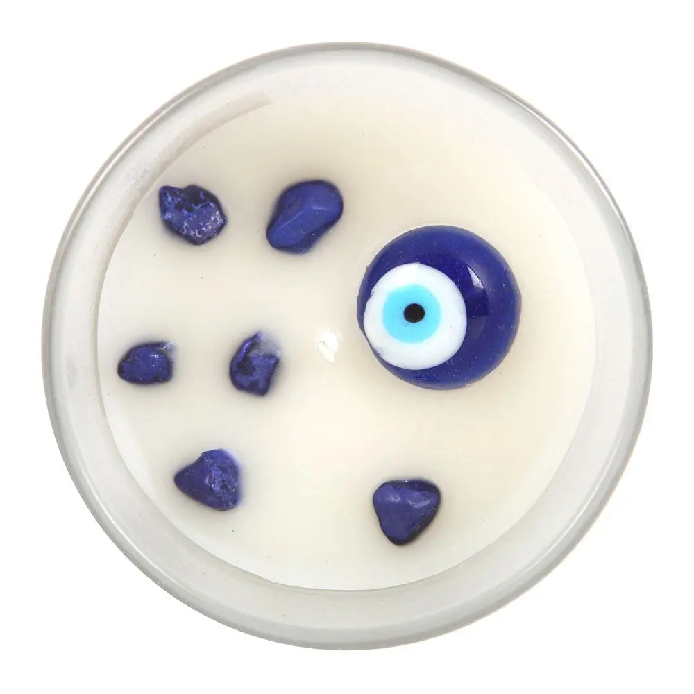 All-Seeing Eye | White Sage Protection Candle with Sodalite Crystals