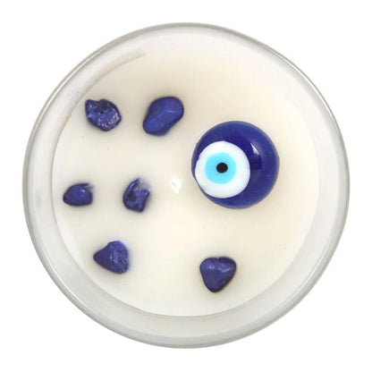 All-Seeing Eye | White Sage Protection Candle with Sodalite Crystals